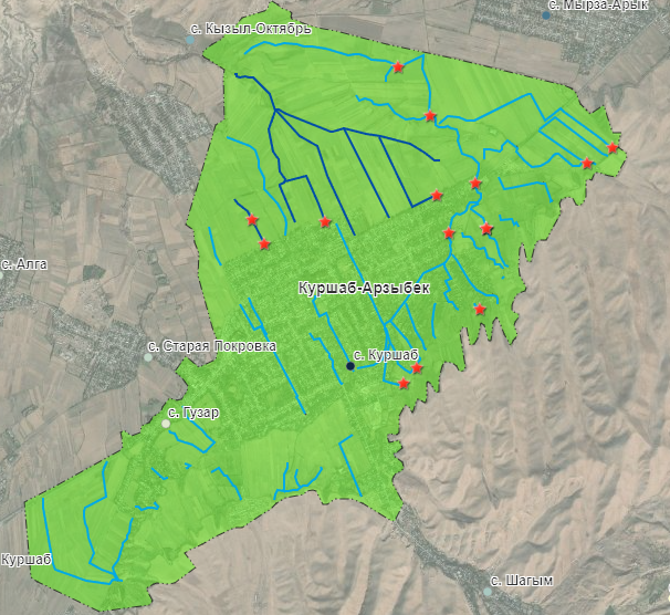 Арбинские очистные сооружения курган карта. Карта Узгенского района Ошской области.